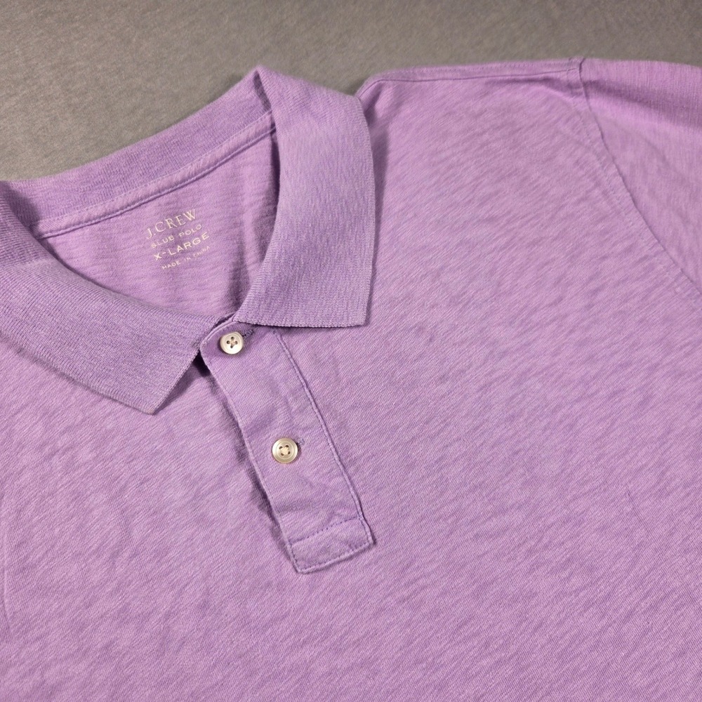 J.Crew Slub Polo Shirt Mens XL Purple Cotton Short Sleeve Casual V77388